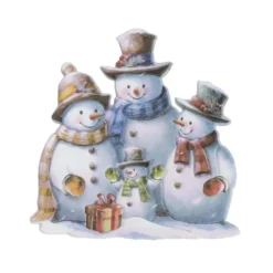 3-D Relief-Sticker, Schneemann-Familie 2, verschiedene Größen, selbstklebend