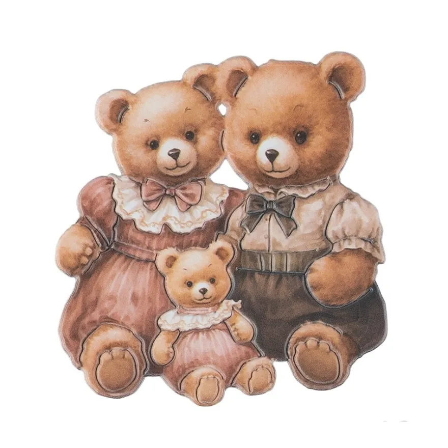 3-D Relief-Sticker, Teddys, verschiedene Größen, selbstklebend