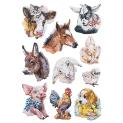 3-D Relief-Sticker, Tiere 5, verschiedene Größen, selbstklebend