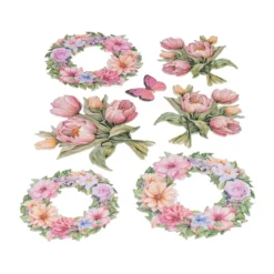 3-D Relief-Sticker, Tulpensträuße 1, verschiedene Größen, selbstklebend
