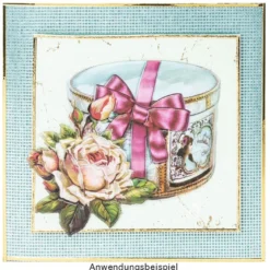 3-D Relief-Sticker, Vintage-Rosengrüße 2, verschiedene Größen, selbstklebend