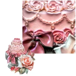 3-D Relief-Sticker, Vintage-Rosengrüße 3, verschiedene Größen, selbstklebend