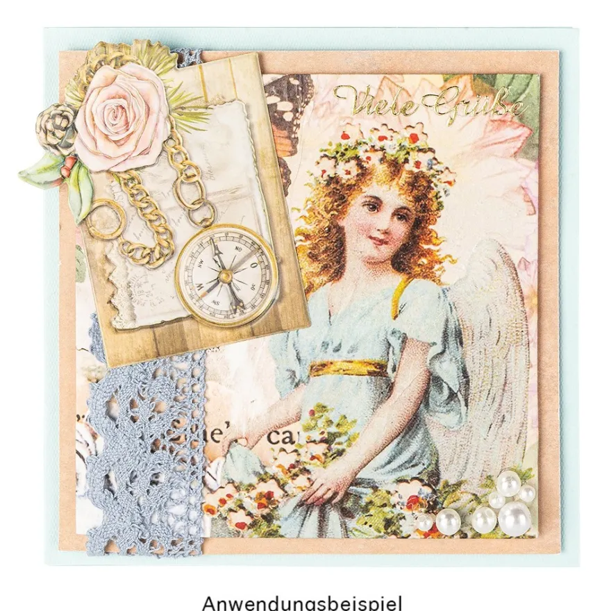 3-D Relief-Sticker, Vintage 5, verschiedene Größen, selbstklebend