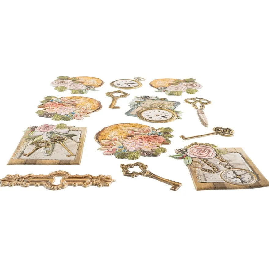 3-D Relief-Sticker, Vintage 5, verschiedene Größen, selbstklebend
