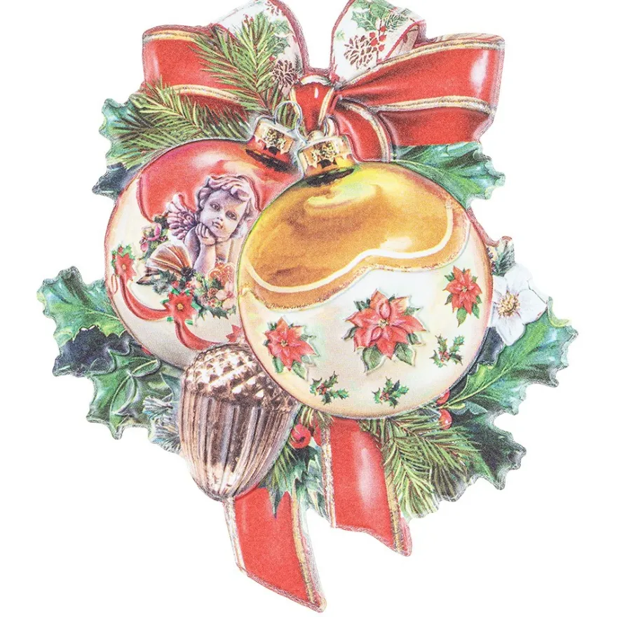 3-D Relief-Sticker, Vintage-Weihnachten 1, verschiedene Größen, selbstklebend