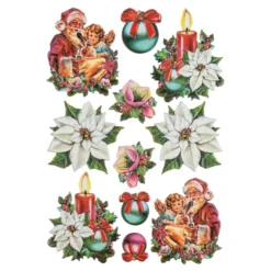 3-D Relief-Sticker, Weihnachten nostalgisch 2, Design 2, verschiedene Größen, selbstklebend