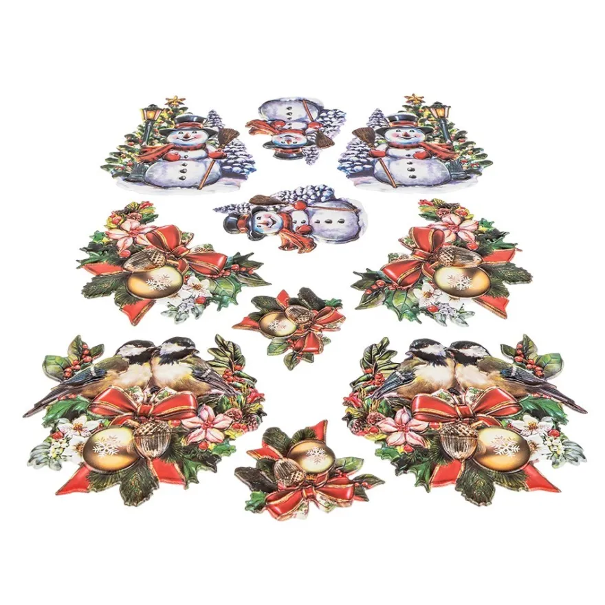 3-D Relief-Sticker, Weihnachten nostalgisch 2, Design 1, verschiedene Größen, selbstklebend