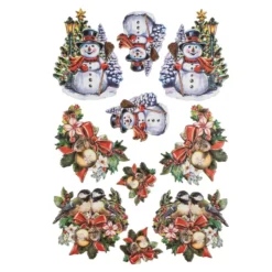 3-D Relief-Sticker, Weihnachten nostalgisch 2, Design 1, verschiedene Größen, selbstklebend