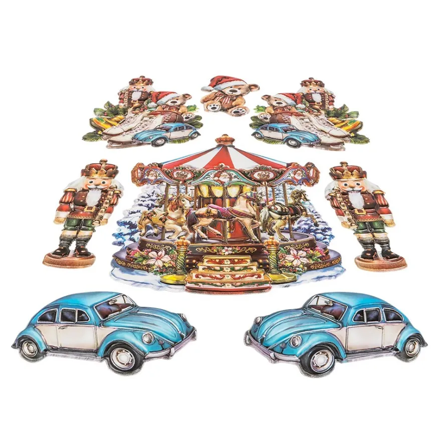 3-D Relief-Sticker, Weihnachten nostalgisch 2, Design 5, verschiedene Größen, selbstklebend
