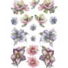 3-D Relief-Sticker, Weihnachtliche Blumen 2, versch. Größen, selbstklebend
