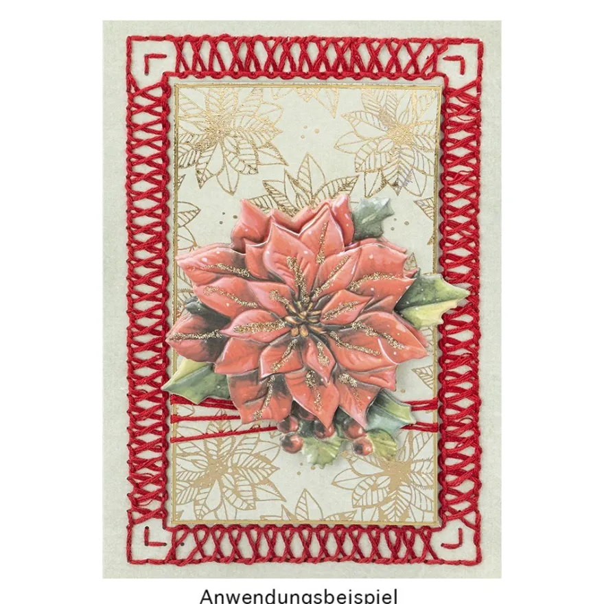 3-D Relief-Sticker, Weihnachtliche Floristik 1, versch. Größen, selbstklebend