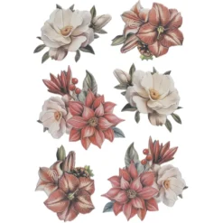 3-D Relief-Sticker, Weihnachtliche Florisik 2, versch. Größen, selbstklebend