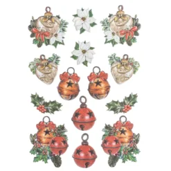 3-D Relief-Sticker, Weihnachts-Baumschmuck 3, verschiedene Größen, selbstklebend