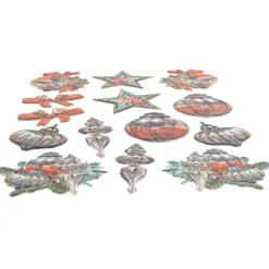 3-D Relief-Sticker, Weihnachts-Baumschmuck 1, verschiedene Größen, selbstklebend