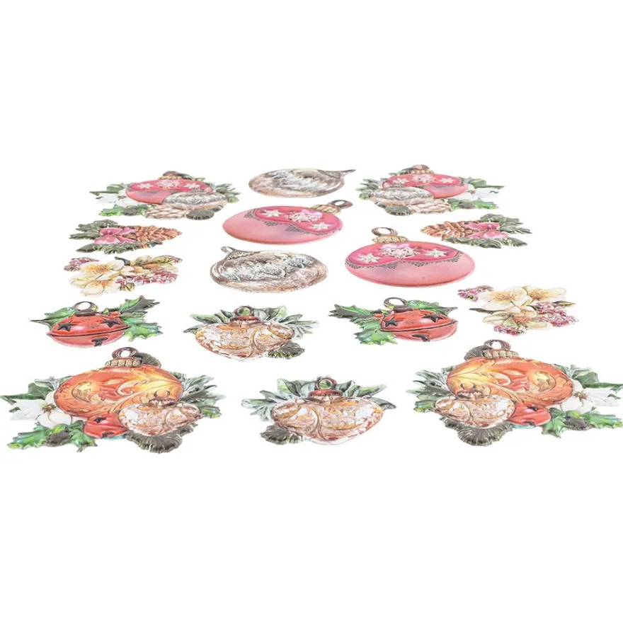 3-D Relief-Sticker, Weihnachts-Baumschmuck 5, verschiedene Größen, selbstklebend