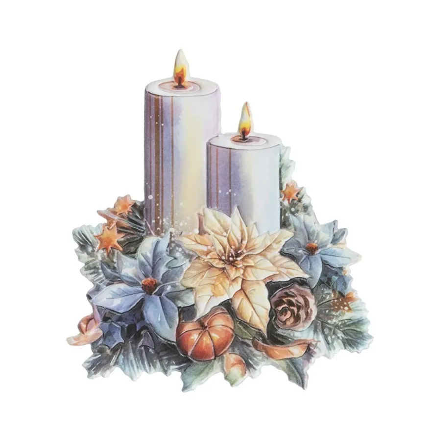 3-D Relief-Sticker, Weihnachtskerzen 1, verschiedene Größen, selbstklebend