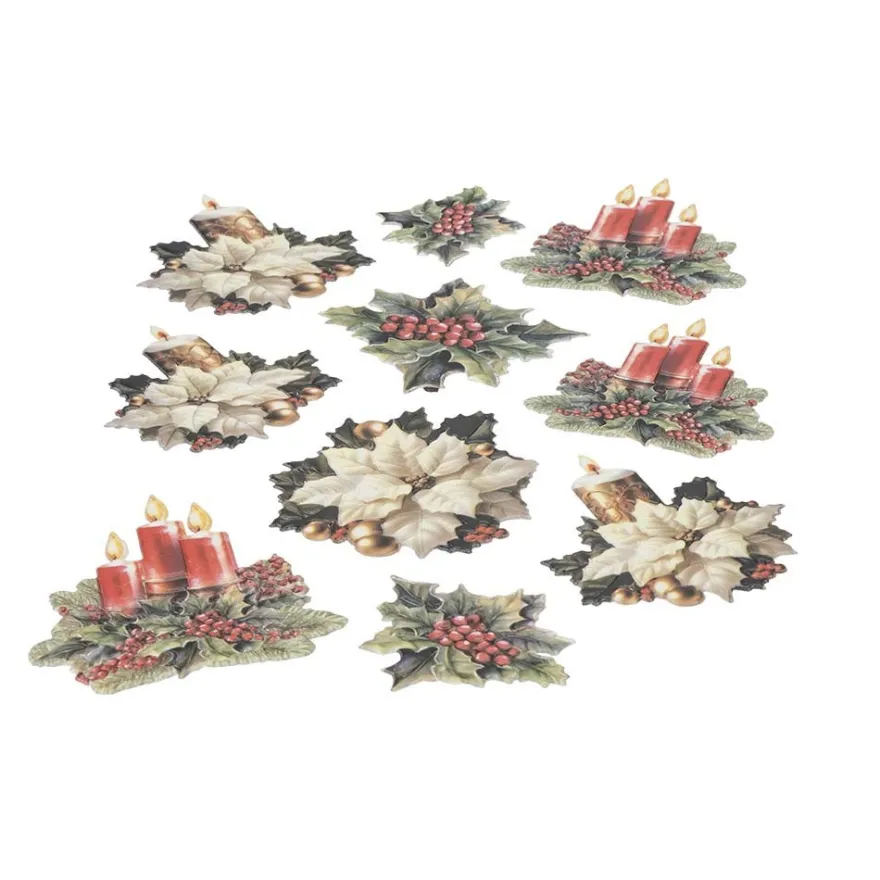 3-D Relief-Sticker, Weihnachtskerzen 2, verschiedene Größen, selbstklebend