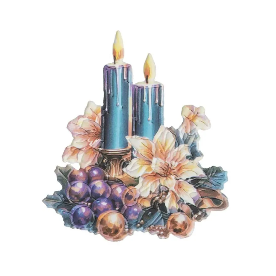 3-D Relief-Sticker, Weihnachtskerzen 3, verschiedene Größen, selbstklebend