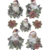 3-D Relief-Sticker, Weihnachtsmänner, versch. Größen, selbstklebend