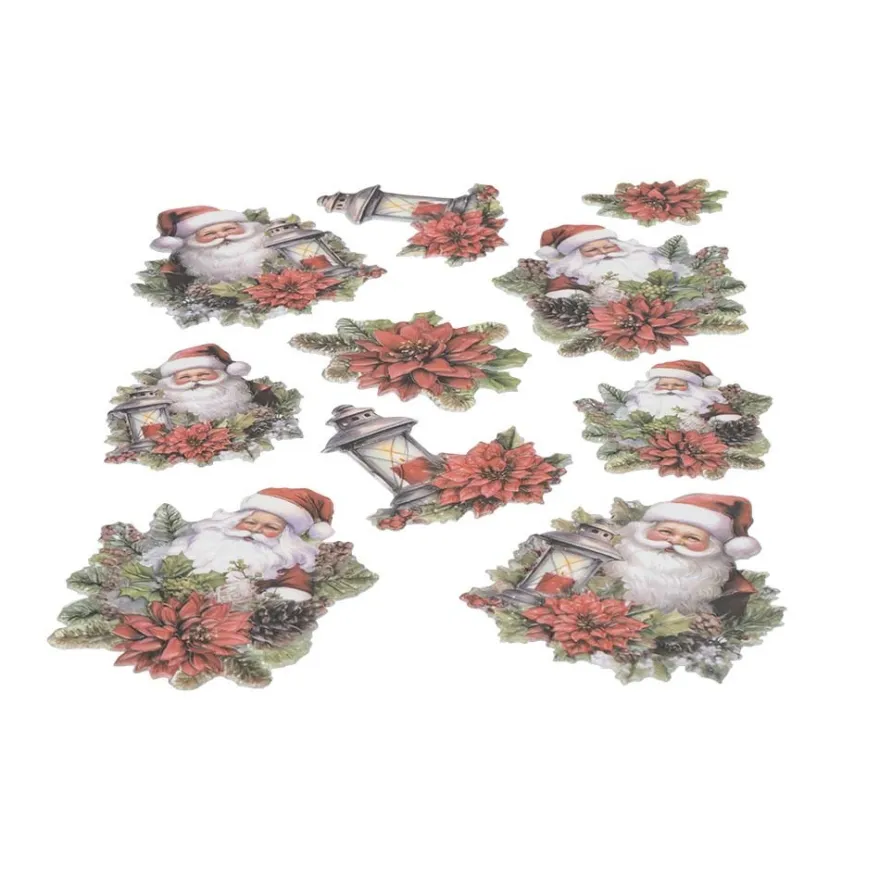 3-D Relief-Sticker, Weihnachtsmänner 1, verschiedene Größen, selbstklebend