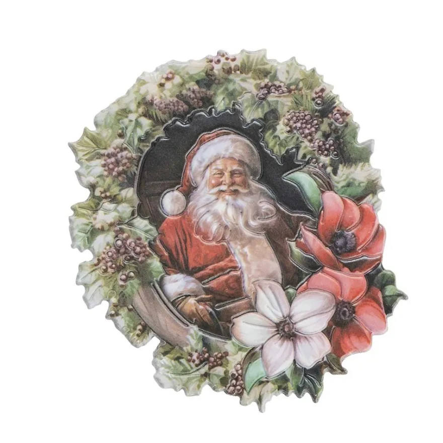 3-D Relief-Sticker, Weihnachtsmänner 4, verschiedene Größen, selbstklebend