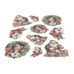 3-D Relief-Sticker, Weihnachtsmänner 4, verschiedene Größen, selbstklebend