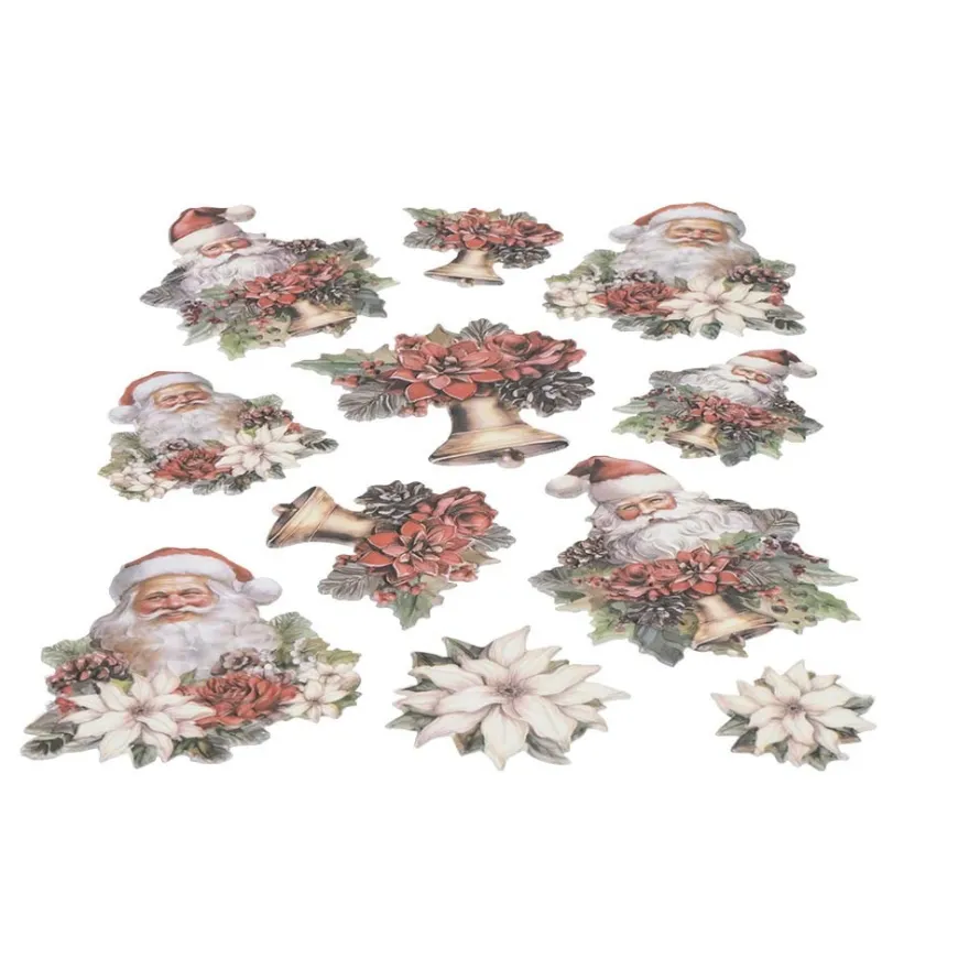 3-D Relief-Sticker, Weihnachtsmänner 2, verschiedene Größen, selbstklebend