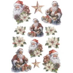 3-D Relief-Sticker, Weihnachtsmänner 3, verschiedene Größen, selbstklebend