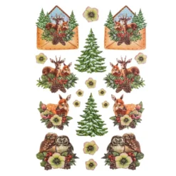 3-D Relief-Sticker, Weihnachtspost 5, verschiedene Größen, selbstklebend