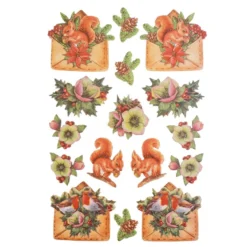 3-D Relief-Sticker, Weihnachtspost 4, verschiedene Größen, selbstklebend