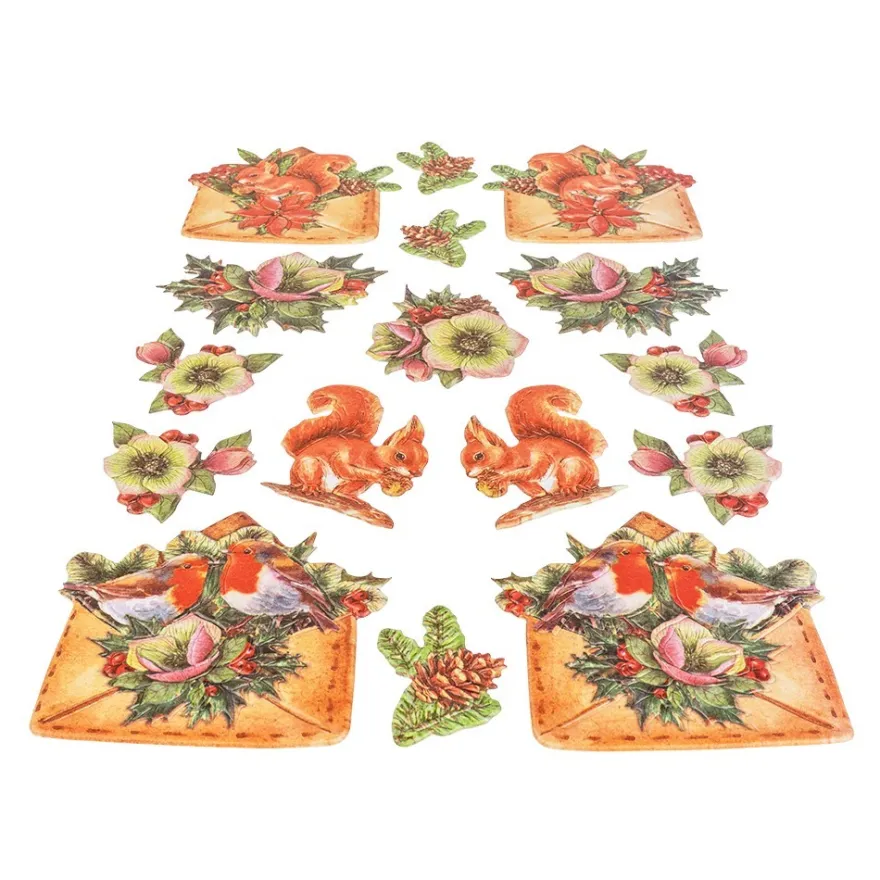 3-D Relief-Sticker, Weihnachtspost 4, verschiedene Größen, selbstklebend