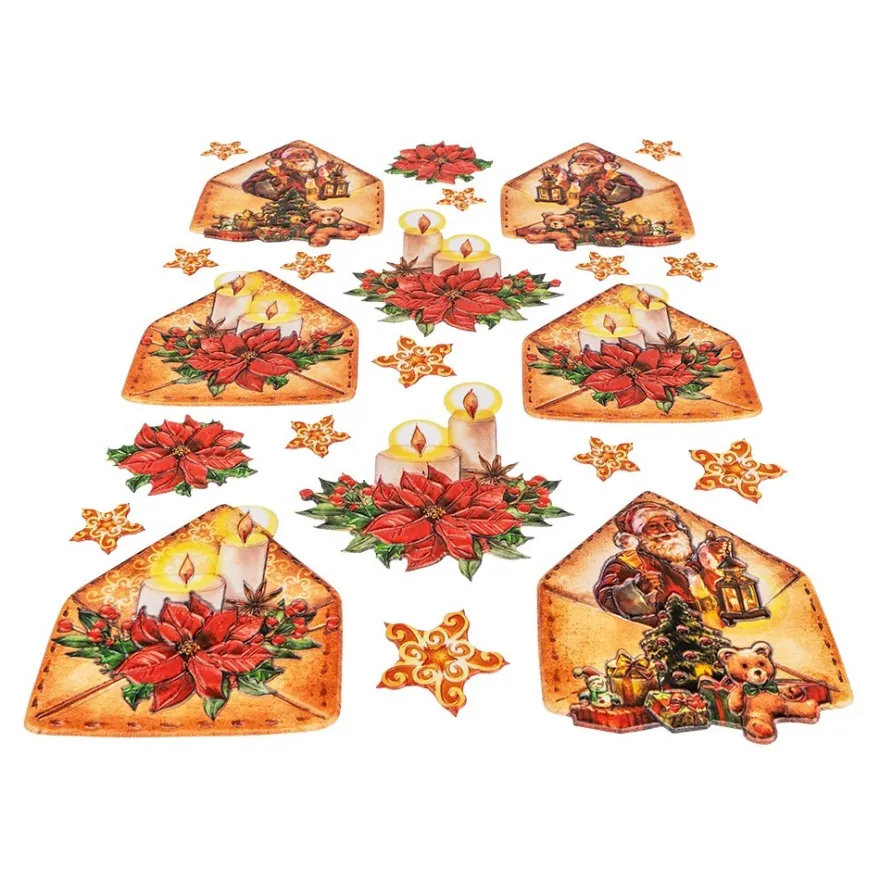 3-D Relief-Sticker, Weihnachtspost 1, verschiedene Größen, selbstklebend
