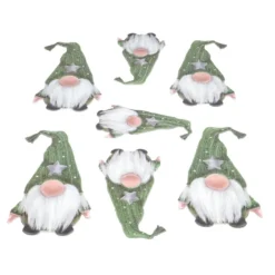 3-D Relief-Sticker, Weihnachts-Wichtel in Grün, verschiedene Größen, selbstklebend