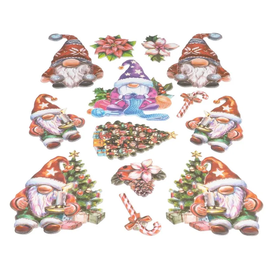 3-D Relief-Sticker, Wichtel-Welt 5, verschiedene Größen, selbstklebend