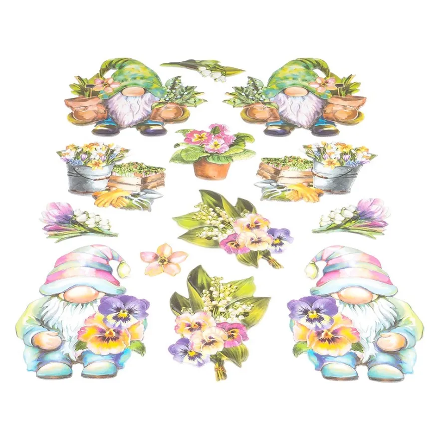 3-D Relief-Sticker, Wichtel-Welt 1, verschiedene Größen, selbstklebend