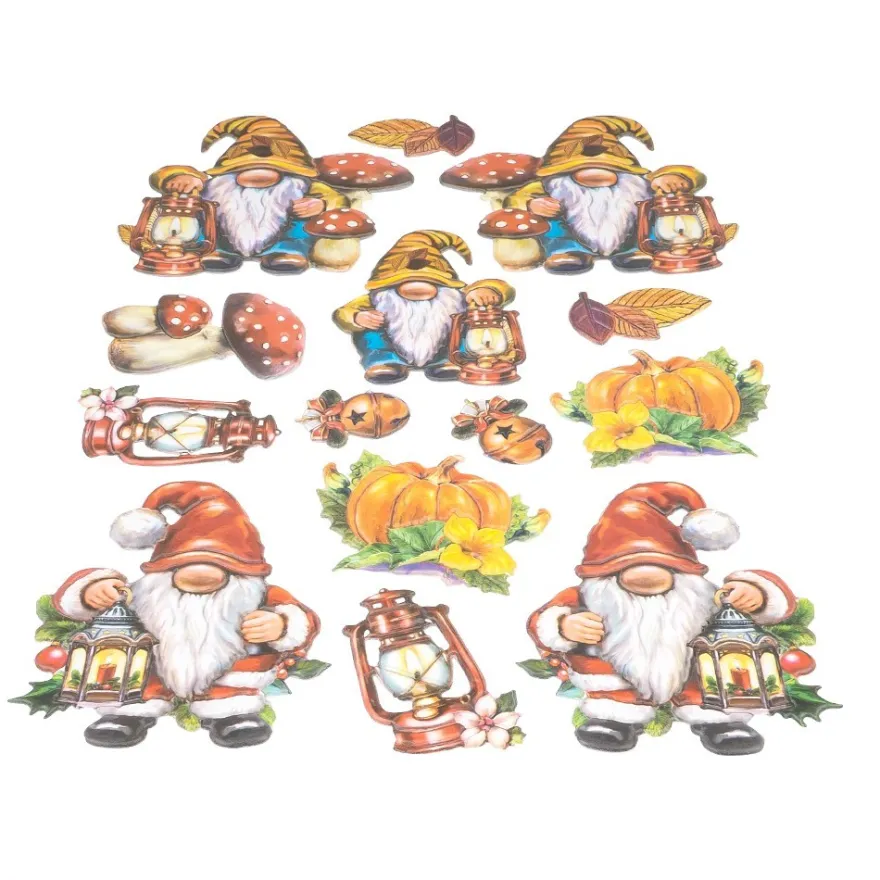 3-D Relief-Sticker, Wichtel-Welt 4, verschiedene Größen, selbstklebend