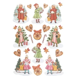 3-D Relief-Sticker, Winterkinder 1, versch. Größen, selbstklebend