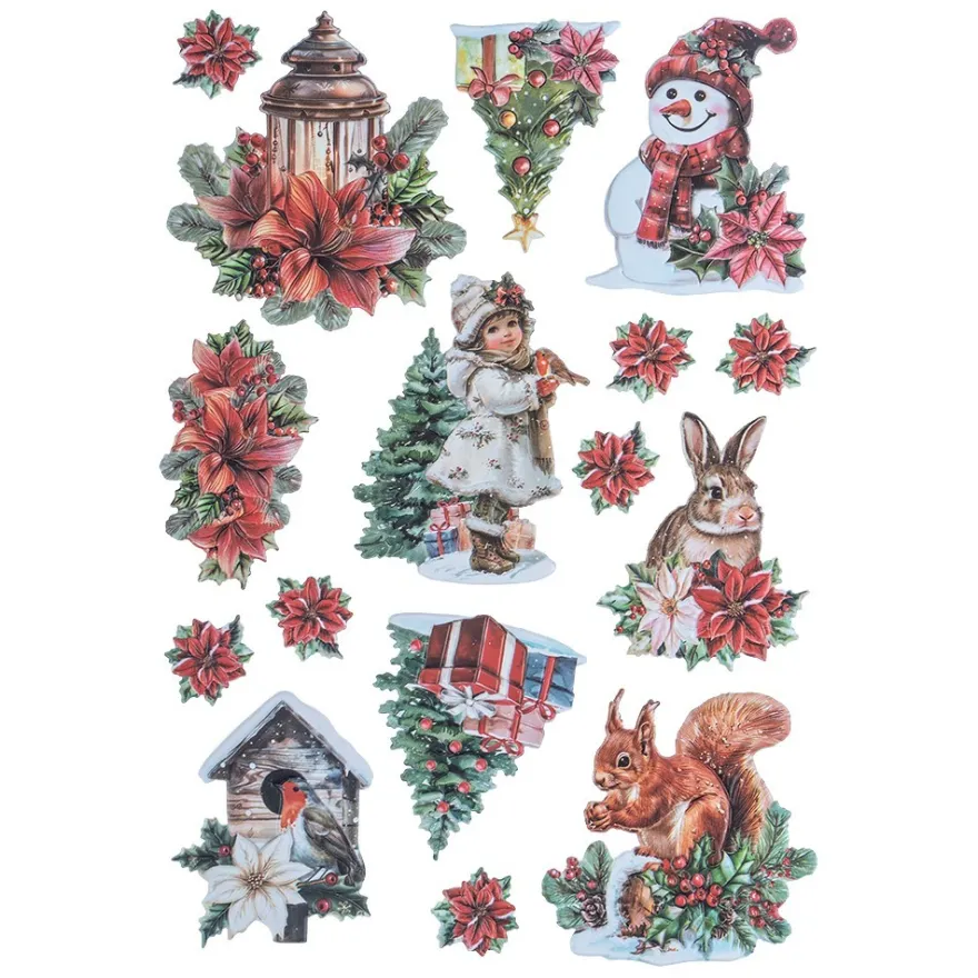 3-D Relief-Sticker, Wintervielfalt 2, versch. Größen, selbstklebend