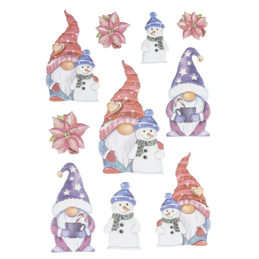 3-D Relief-Sticker, Winterwichtel 2, Design 3, verschiedene Größen, selbstklebend