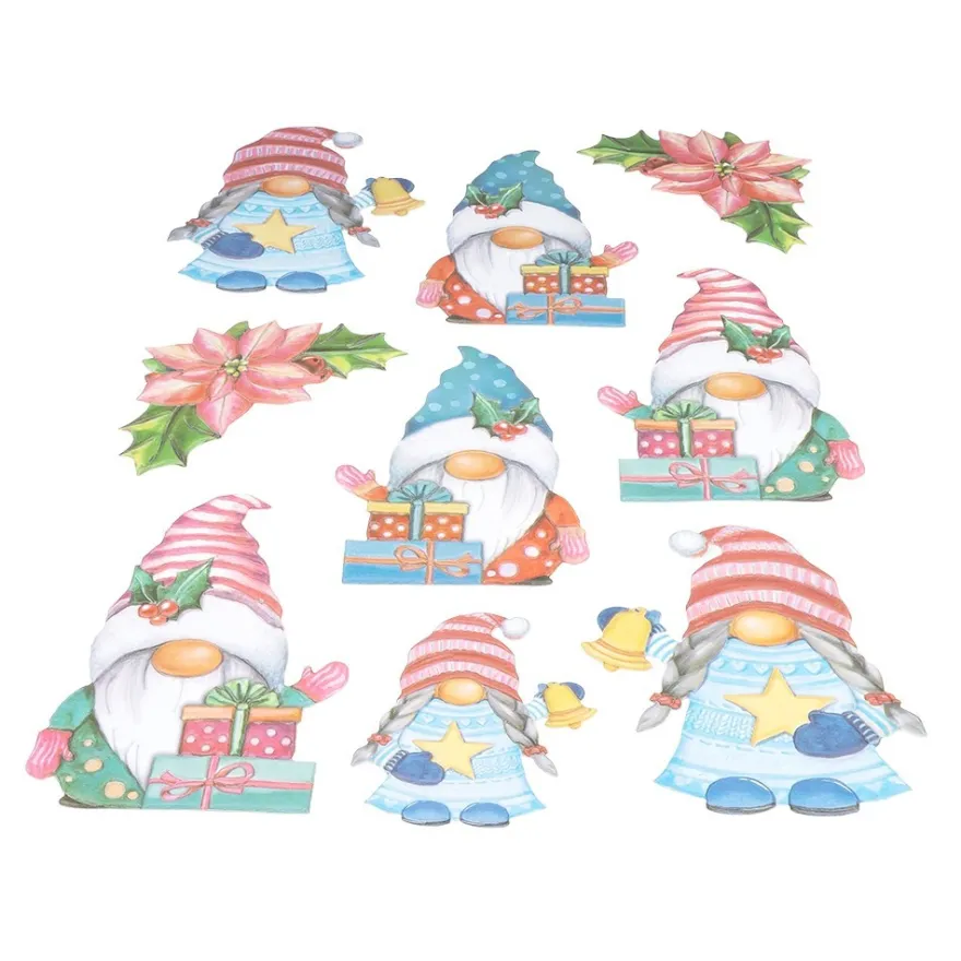 3-D Relief-Sticker, Winterwichtel 2, Design 2, verschiedene Größen, selbstklebend