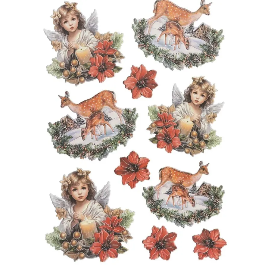 3-D Relief-Sticker, Wundervolle Winterzeit 3, verschiedene Größen, selbstklebend