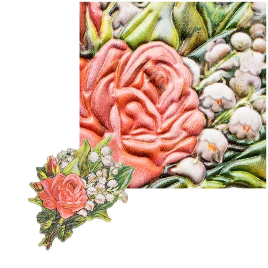 3-D Relief-Sticker, Zauberhafte Maiglöckchen 2, 21cm x 30cm, verschiedene Größen, selbstklebend