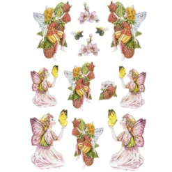 3-D Relief-Sticker, Zauberhafte Elfen 5, 21cm x 30cm, verschiedene Größen, selbstklebend
