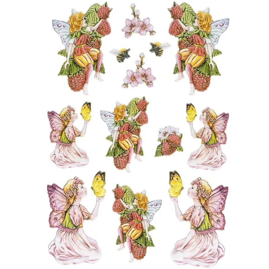 3-D Relief-Sticker, Zauberhafte Elfen 5, 21cm x 30cm, verschiedene Größen, selbstklebend