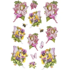 3-D Relief-Sticker, Zauberhafte Elfen 3, 21cm x 30cm, verschiedene Größen, selbstklebend