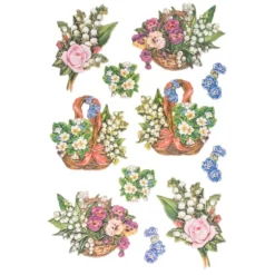 3-D Relief-Sticker, Zauberhafte Maiglöckchen 1, 21cm x 30cm, verschiedene Größen, selbstklebend