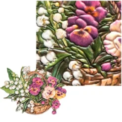 3-D Relief-Sticker, Zauberhafte Maiglöckchen 1, 21cm x 30cm, verschiedene Größen, selbstklebend