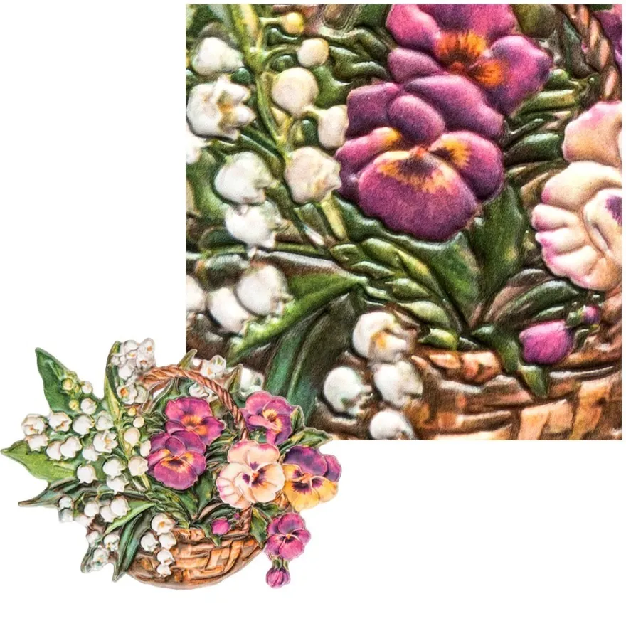 3-D Relief-Sticker, Zauberhafte Maiglöckchen 1, 21cm x 30cm, verschiedene Größen, selbstklebend