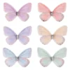 3-D Schmetterlinge aus zartem Gewebe, 4,9cm x 3,3cm, 6 Farben, klare Strass-Steine, 50 Stück