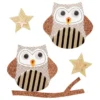 3-D Stickerbogen, Eulen & Sterne, gestreift, 9,5 x 10,5cm
